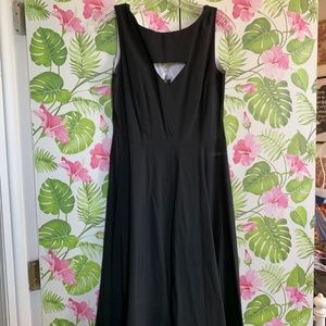 Bettie page cutout black vintage-y a-line dress